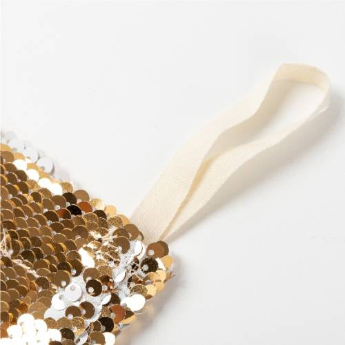 Calzino natalizio con paillettes dorate per sublimazione