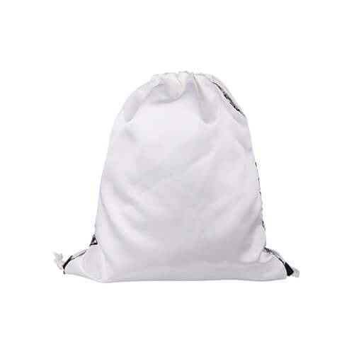 Sacca da portare in spalla 36 x 45 cm con paillettes a due colori per la sublimazione - nera