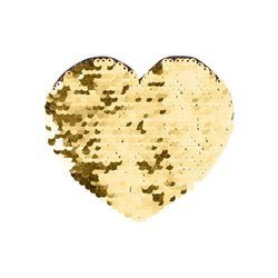 Patch paillettes cuore  bicolore da sublimare - colore oro 12 x 10,5 cm