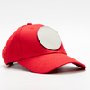 Cappello da baseball in cotone con patch rotonda in velcro per la sublimazione - rosso