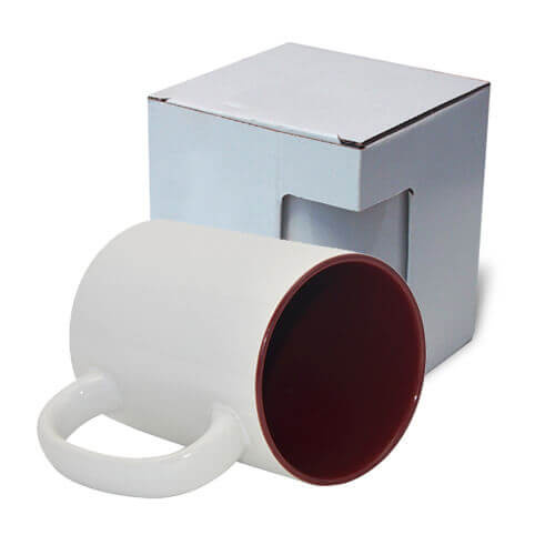 Tazza MAX 450 ml FUNNY rosso scuro con la scatola Sublimazione Termostampa