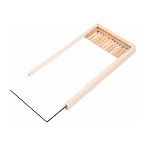 Scatola in legno con 12 pastelli a sublimazione