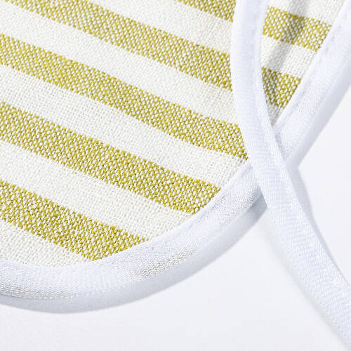 Un grembiule di lino per la sublimazione - crema con strisce verde chiaro