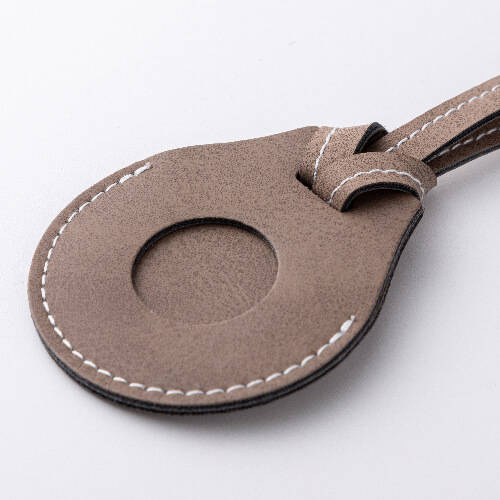 Etichetta in pelle con tracolla / custodia AirTag per sublimazione - grigio