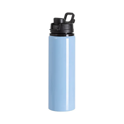 Borraccia in alluminio da 750 ml con coperchio in plastica e impugnatura a sublimazione - blu
