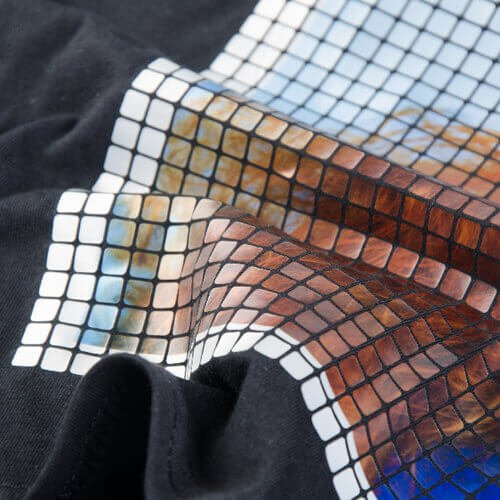 Foglio metallico - paillettes quadrate 24 x 100 cm