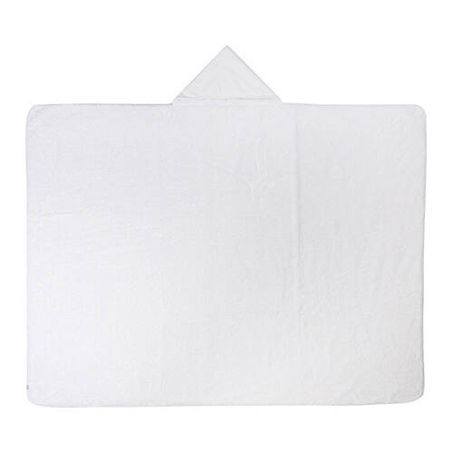 Coperta in microfibra e pile artico con cappuccio per sublimazione - bianca