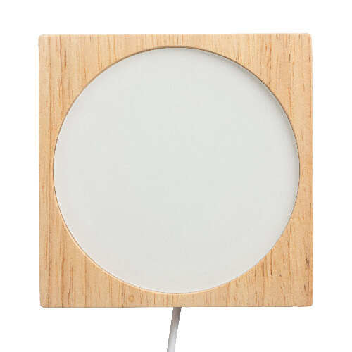 Base quadrata in legno per lampada a LED