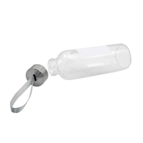 Borraccia di vetro da 420 ml con cornice rettangolare - Stampa sublimatica a trasferimento termico