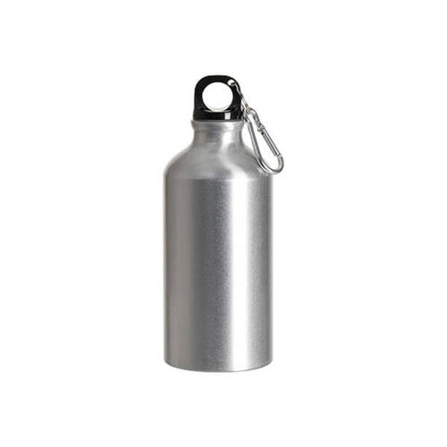 Borraccia argento da viaggio 400 ml  - Stampa sublimatica a trasferimento termico