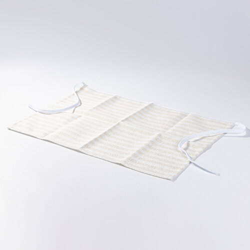 Grembiule per sublimazione in tela - crema con strisce giallo