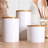 Contenitore in ceramica da 480 ml con coperchio in legno per sublimazione