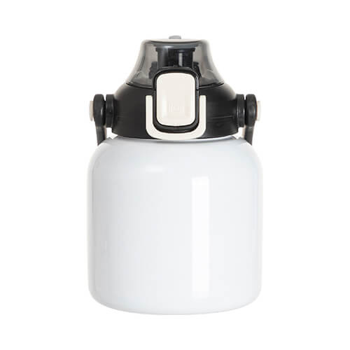 Bottiglia da viaggio in acciaio inox da 800 ml con manico a sublimazione - bianco
