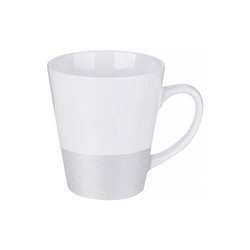 Tazza Latte 300 ml con una striscia glitter argento Sublimazione Termostampa