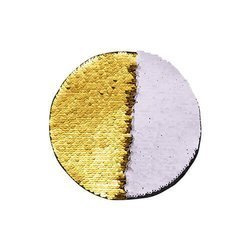 Patch paillettes bicolore da sublimare - cerchio oro Ø 19