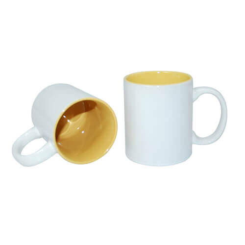 Tazza 330 ml con l'interno giallo Sublimazione Termostampa