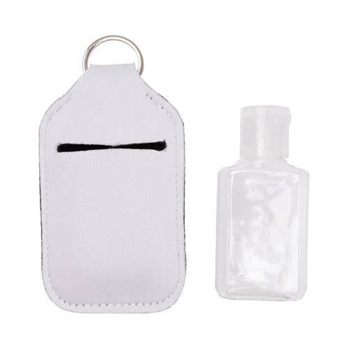 Portachiavi - supporto per una bottiglia da 60 ml con un liquido per disinfettare le mani per sublimazione