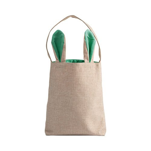 Borsa in lino 29 x 34 cm per sublimazione - manici verde