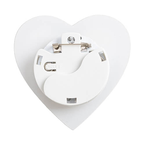 Distintivo in acrilico con retroilluminazione a LED colorati per la sublimazione - cuore