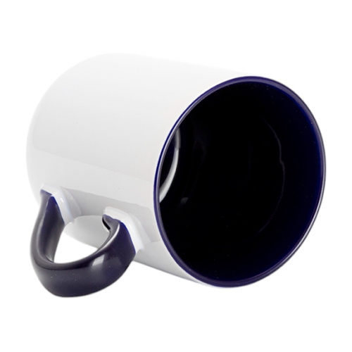 Tazza da 325 ml per sublimazione - con interno e manico blu navy