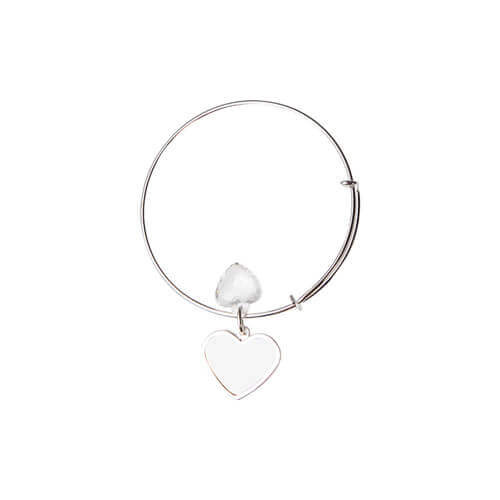 Bracciale con cuore di cristallo e pendente a cuore per stampa sublimatica a trasferimento termico