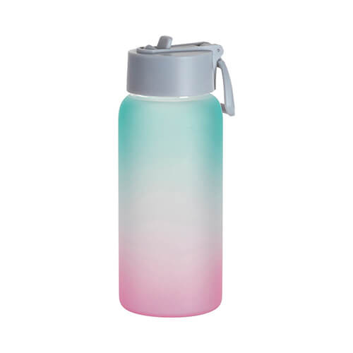 Borraccia sportiva in vetro satinato da 750 ml per sublimazione - rosa-verde