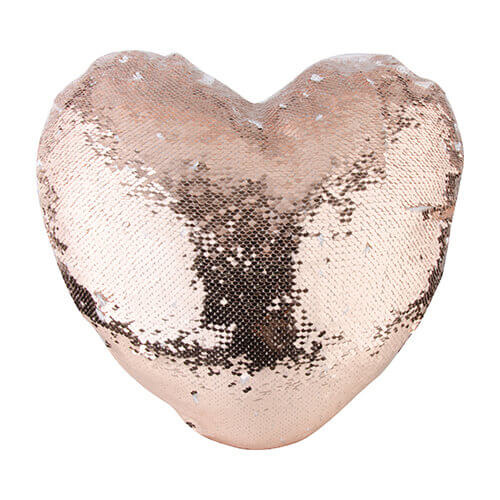 Copricuscino in forma di cuore 39 x 44 cm con paillettes bicolore per  sublimazione – champagne