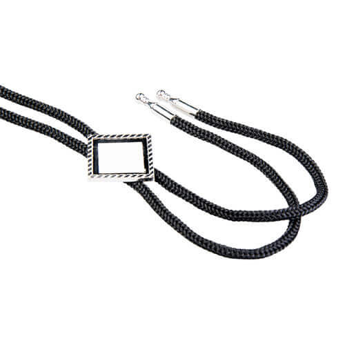 Cravatta tipo bolo con quadrato - Stampa sublimatica a trasferimento termico