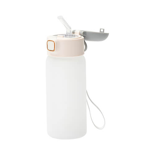 Bottiglia per bambini da 450 ml con cannuccia in silicone per sublimazione - grigia