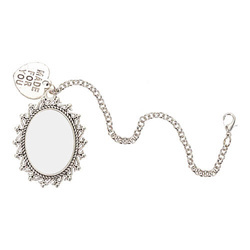 Spilla ovale con ciondolo a forma di cuore per sublimazione