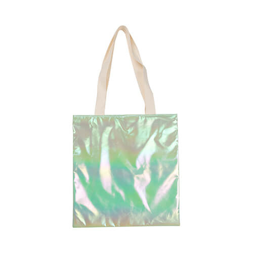 Sacco 34 x 36 cm per sublimazione - effetto ologramma - verde chiaro
