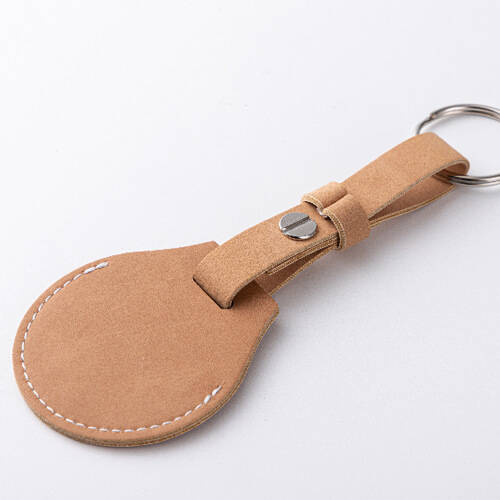 Portachiavi in pelle con cintura / custodia AirTag per sublimazione - Marrone