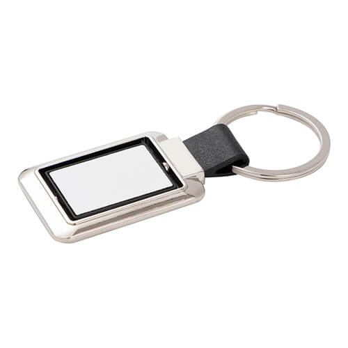Portachiavi rotativo per chiavi a sublimazione - rettangolo su cinturino Nero