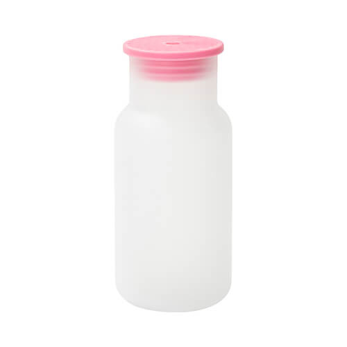 Mug - Flacone da 550 ml per sublimazione con coperchio rosa
