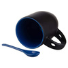 Tazza magico con cucchiaino Sublimazione Termostampa nero opaco con l’interno blu