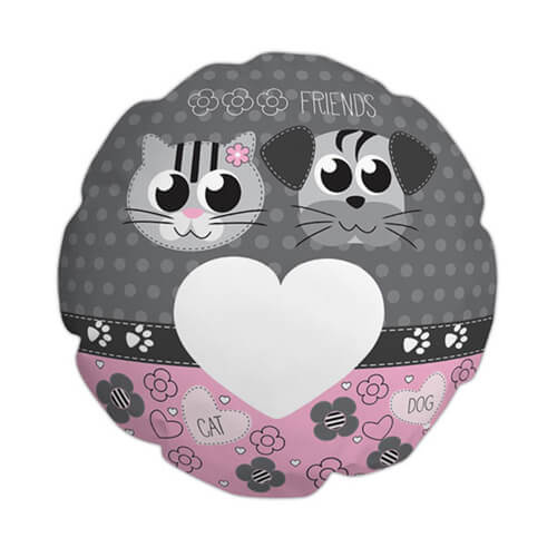 Federa in poliestere TENT Ø 60 cm per sublimazione - Gatto e cane