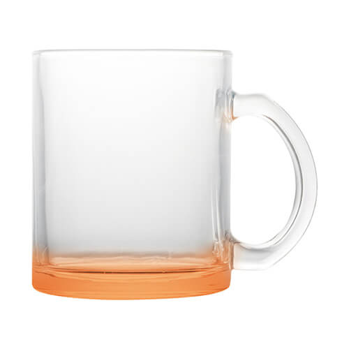 Tazza in vetro da 330 ml per sublimazione - con fondo arancia