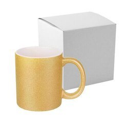 Tazza 330 ml con glitter dorato con la scatola Sublimazione Termostampa