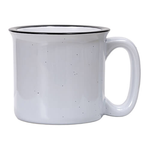 Tazza in ceramica smaltata da 400 ml per sublimazione - con macchie grigie