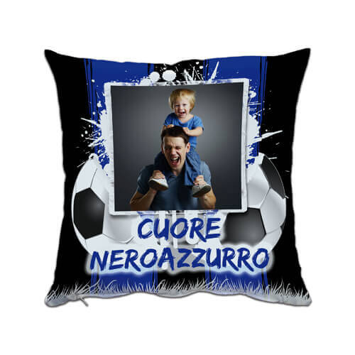 Federa in raso bicolore 38 x 38 cm per sublimazione - Blue Ball