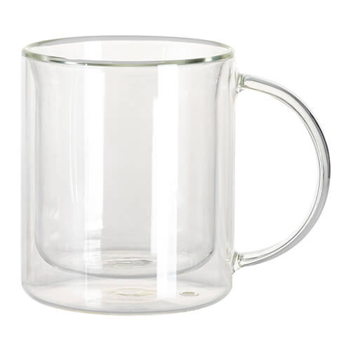 Mug in vetro da 330 ml con doppia parete per sublimazione