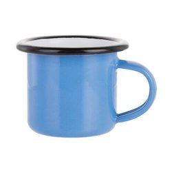 Tazza smaltato 100 ml con bordo nero Sublimazione Termostampa - blu
