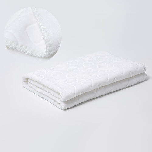 Coperta Minky con cuori per sublimazione - bianca