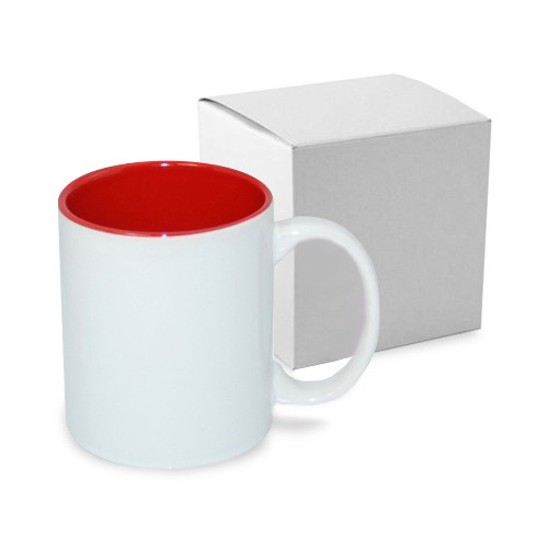 Tazza 330 ml ECO con l'interno rosso con la scatola Sublimazione Termostampa