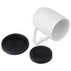 Tazza 360 ml con coperchio e sottobicchiere nero Sublimazione Termostampa