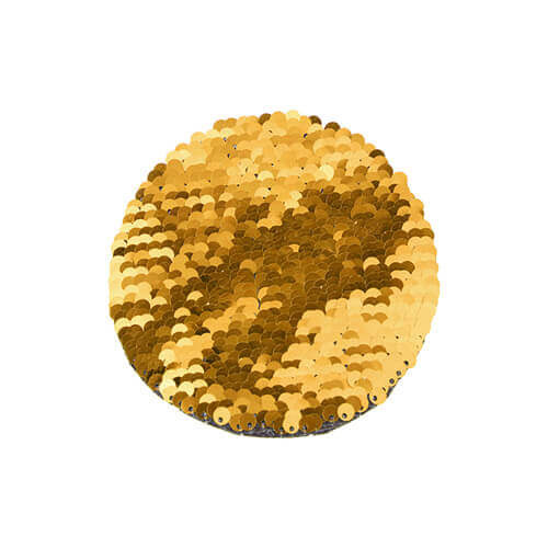 Patch paillettes bicolore da sublimare - cerchio oro Ø 10 cm