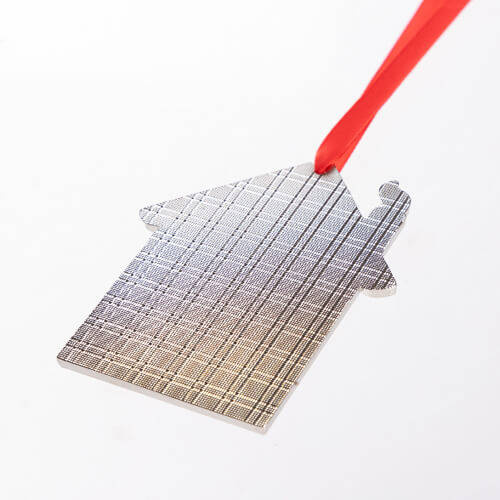 Ciondolo albero di Natale in metallo per sublimazione - chalet