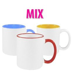 144 pezzi di tazze MAX - MIX di colori interni - GRATIS - risma di carta per sublimazione - Trasferimento termico per sublimazione