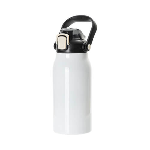 Bottiglia da viaggio in acciaio inox da 1300 ml con manico - bianco