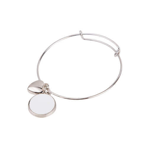 Bracciale con pendente cuore e cerchio stampabile per stampa sublimatica 